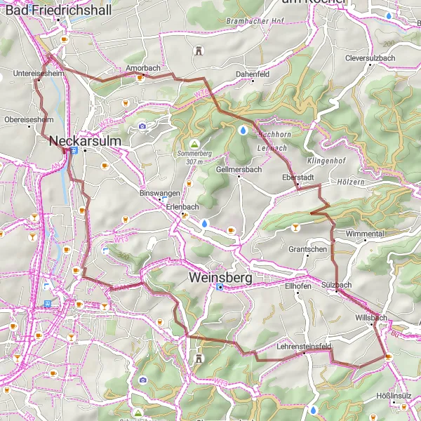 Karten-Miniaturansicht der Radinspiration "Graveltour entlang des Neckars" in Stuttgart, Germany. Erstellt vom Tarmacs.app-Routenplaner für Radtouren