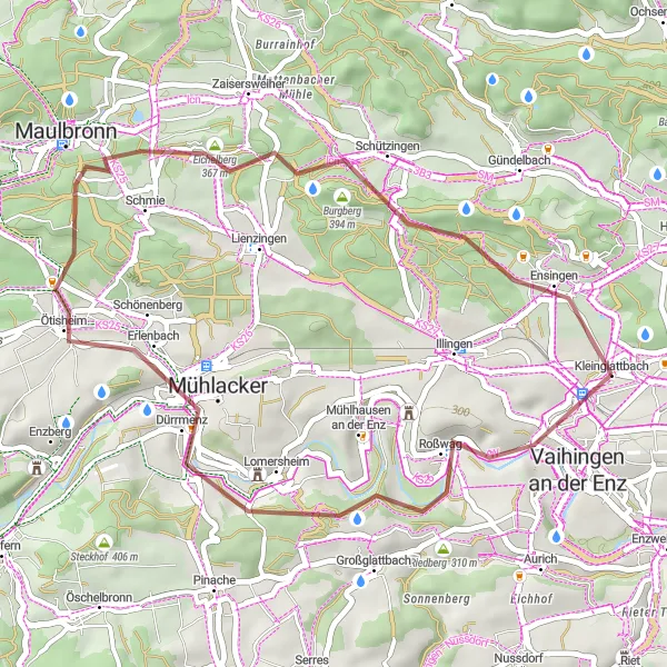 Karten-Miniaturansicht der Radinspiration "Abenteuerliche Schottertour durch die Natur" in Stuttgart, Germany. Erstellt vom Tarmacs.app-Routenplaner für Radtouren