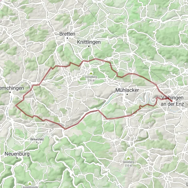 Karten-Miniaturansicht der Radinspiration "Naturerlebnis auf Schotterpisten" in Stuttgart, Germany. Erstellt vom Tarmacs.app-Routenplaner für Radtouren