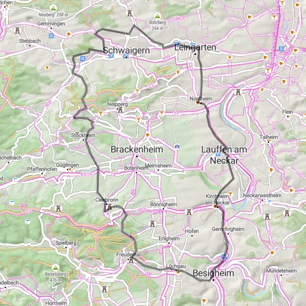 Karten-Miniaturansicht der Radinspiration "Entdecken Sie die Weinberge von Stuttgart" in Stuttgart, Germany. Erstellt vom Tarmacs.app-Routenplaner für Radtouren
