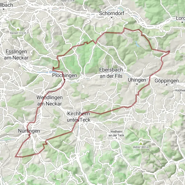Karten-Miniaturansicht der Radinspiration "Panorama-Tour durch das Schwäbische Barockwunder" in Stuttgart, Germany. Erstellt vom Tarmacs.app-Routenplaner für Radtouren