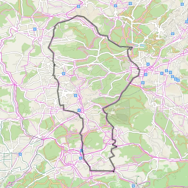 Map miniature of "Holzgerlingen and Beyond" cycling inspiration in Stuttgart, Germany. Generated by Tarmacs.app cycling route planner