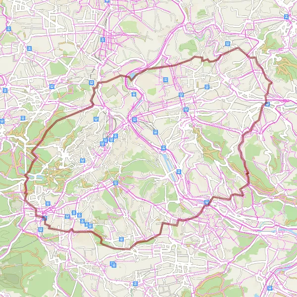 Map miniature of "The Exciting Gravel Ride to Sommerhalde" cycling inspiration in Stuttgart, Germany. Generated by Tarmacs.app cycling route planner