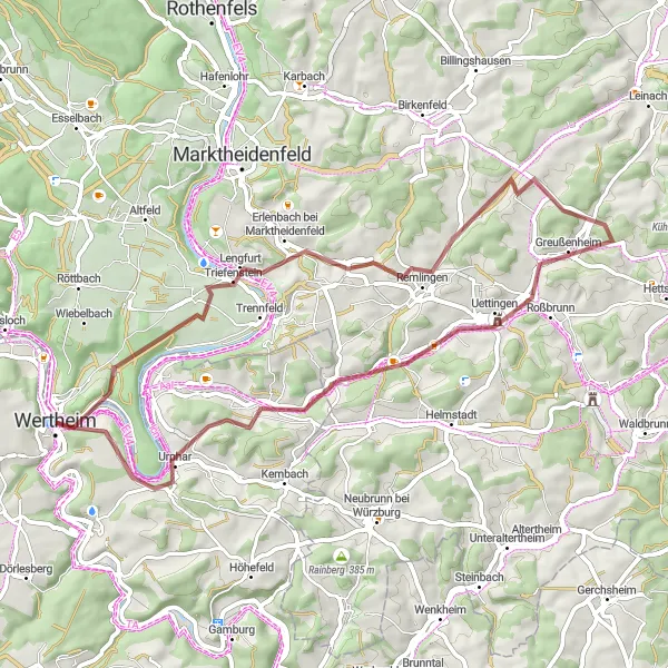 Karten-Miniaturansicht der Radinspiration "Gravelrunde im Stuttgarter Umland" in Stuttgart, Germany. Erstellt vom Tarmacs.app-Routenplaner für Radtouren