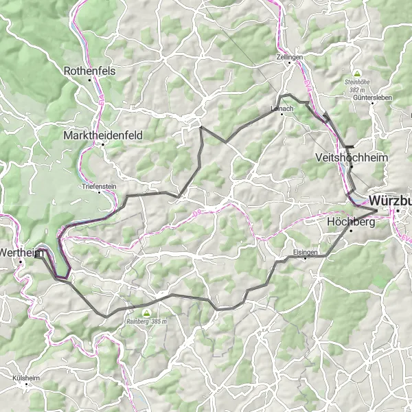 Karten-Miniaturansicht der Radinspiration "Auf den Spuren der Mainmündung" in Stuttgart, Germany. Erstellt vom Tarmacs.app-Routenplaner für Radtouren