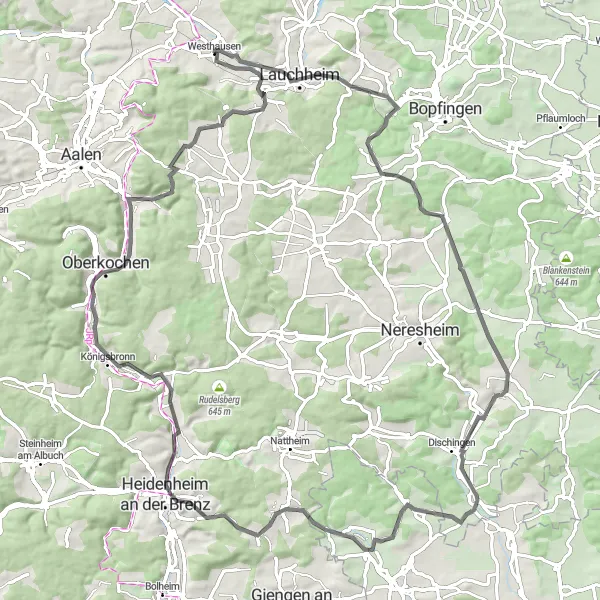 Karten-Miniaturansicht der Radinspiration "Tour durch Frickingen" in Stuttgart, Germany. Erstellt vom Tarmacs.app-Routenplaner für Radtouren