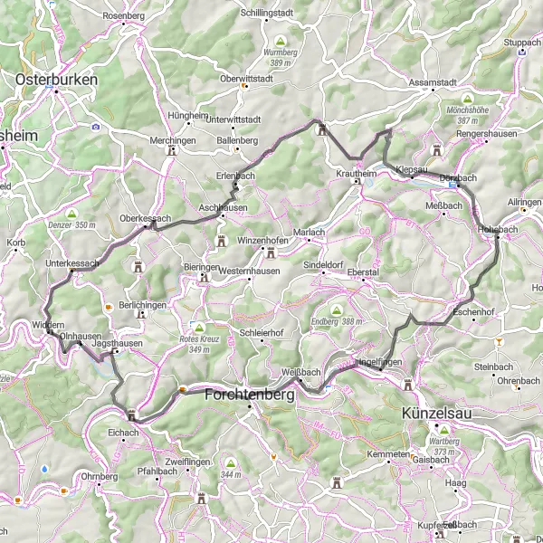 Karten-Miniaturansicht der Radinspiration "Rundtour entlang malerischer Straßen und idyllischer Landschaften" in Stuttgart, Germany. Erstellt vom Tarmacs.app-Routenplaner für Radtouren
