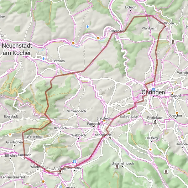 Karten-Miniaturansicht der Radinspiration "Rundtour durch malerische Landschaften" in Stuttgart, Germany. Erstellt vom Tarmacs.app-Routenplaner für Radtouren