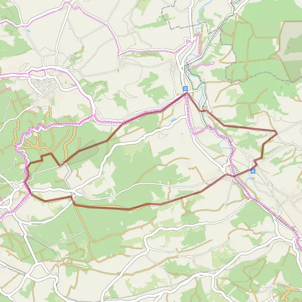 Map miniature of "Short Gravel Getaway" cycling inspiration in Thüringen, Germany. Generated by Tarmacs.app cycling route planner