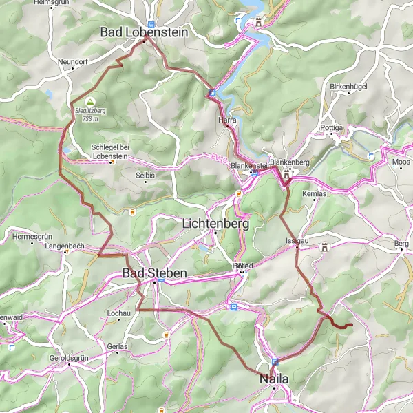 Map miniature of "Lemnitzhammer Loop" cycling inspiration in Thüringen, Germany. Generated by Tarmacs.app cycling route planner