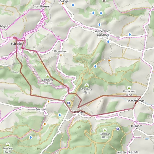 Map miniature of "Gravel Adventure" cycling inspiration in Thüringen, Germany. Generated by Tarmacs.app cycling route planner