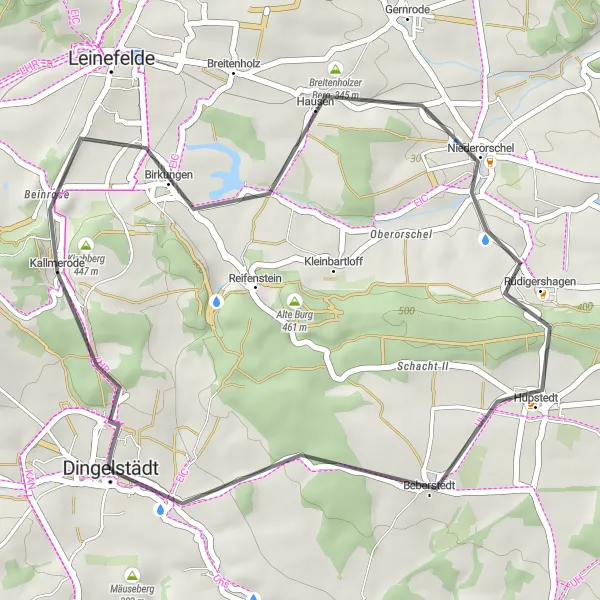 Karten-Miniaturansicht der Radinspiration "Radeln im Herzen von Thüringen" in Thüringen, Germany. Erstellt vom Tarmacs.app-Routenplaner für Radtouren
