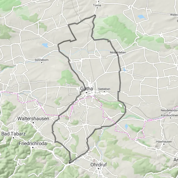 Karten-Miniaturansicht der Radinspiration "Ernstroda und Umgebung" in Thüringen, Germany. Erstellt vom Tarmacs.app-Routenplaner für Radtouren