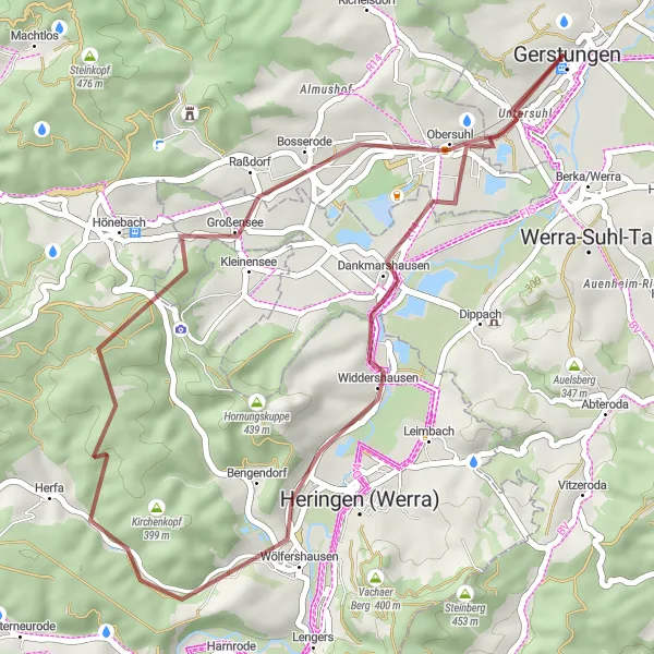 Map miniature of "Lindenhauptkopf Loop" cycling inspiration in Thüringen, Germany. Generated by Tarmacs.app cycling route planner