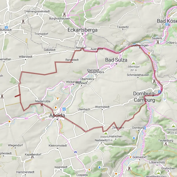 Map miniature of "Goldbach to Pfiffelbach Gravel Adventure" cycling inspiration in Thüringen, Germany. Generated by Tarmacs.app cycling route planner