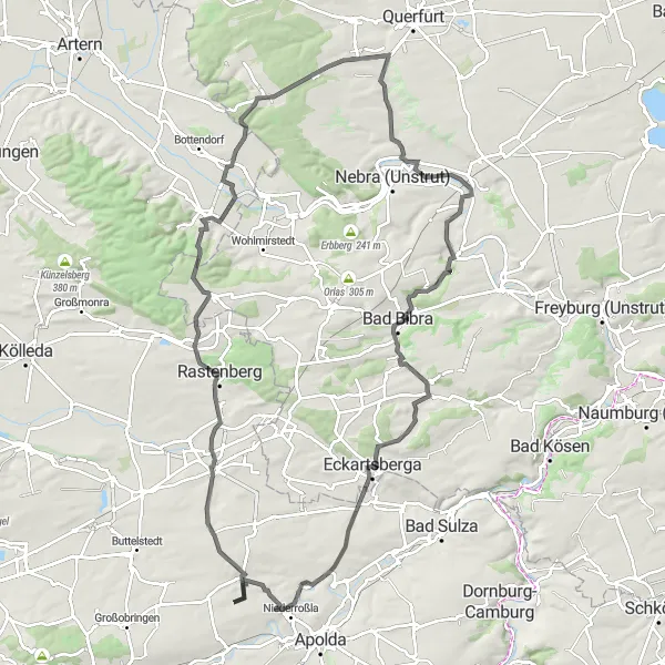 Map miniature of "Goldbach to Hopp-Berg Road Challenge" cycling inspiration in Thüringen, Germany. Generated by Tarmacs.app cycling route planner
