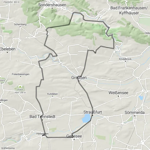 Karten-Miniaturansicht der Radinspiration "Thuringian Hill Challenge" in Thüringen, Germany. Erstellt vom Tarmacs.app-Routenplaner für Radtouren