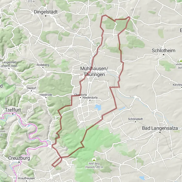 Karten-Miniaturansicht der Radinspiration "Naturabenteuer im Thüringer Wald" in Thüringen, Germany. Erstellt vom Tarmacs.app-Routenplaner für Radtouren