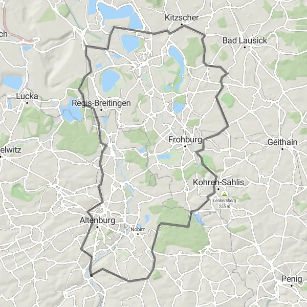 Map miniature of "Historical Landmarks and Natural Wonders" cycling inspiration in Thüringen, Germany. Generated by Tarmacs.app cycling route planner