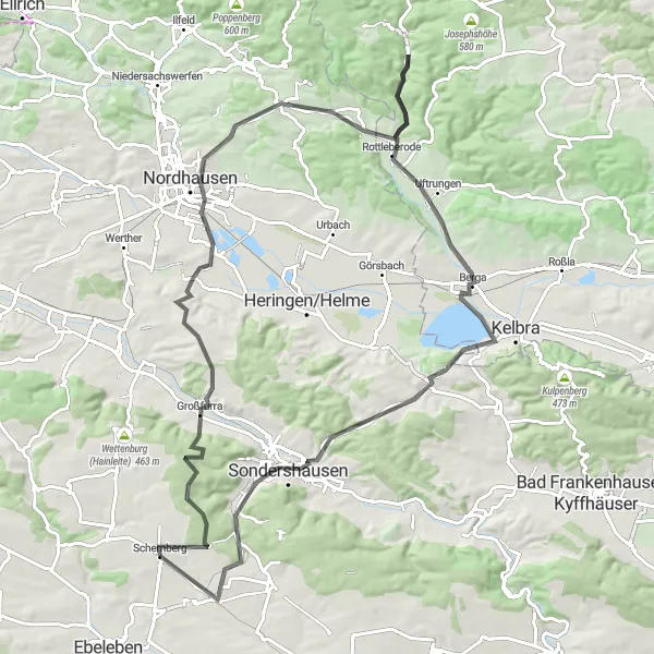 Karten-Miniaturansicht der Radinspiration "Die Geschichte des Harzes entdecken" in Thüringen, Germany. Erstellt vom Tarmacs.app-Routenplaner für Radtouren