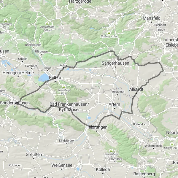 Map miniature of "Picturesque Road Cycling Adventure" cycling inspiration in Thüringen, Germany. Generated by Tarmacs.app cycling route planner