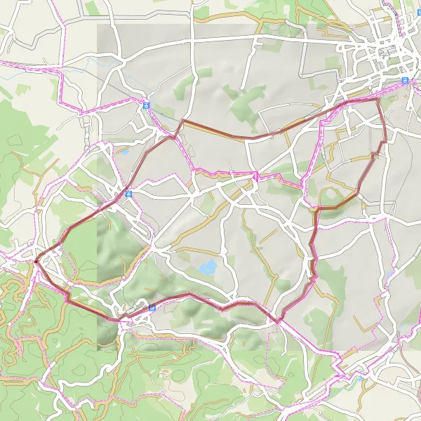 Karten-Miniaturansicht der Radinspiration "Panorama-Tour um Tabarz" in Thüringen, Germany. Erstellt vom Tarmacs.app-Routenplaner für Radtouren