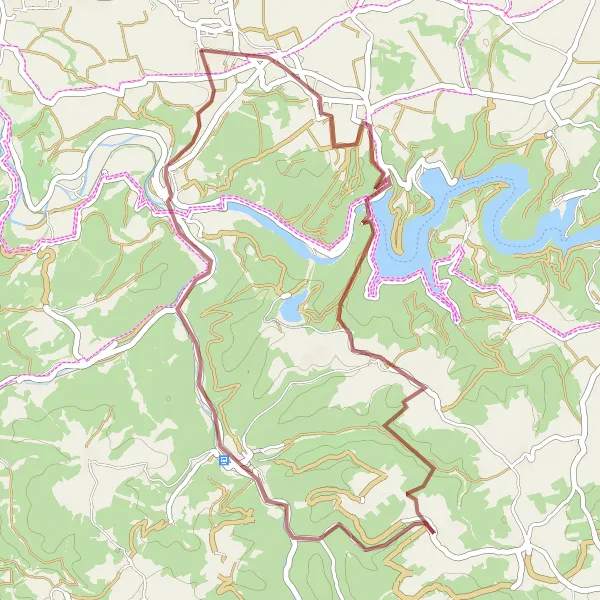 Map miniature of "Untreneuhüttendorf Gravel Loop" cycling inspiration in Thüringen, Germany. Generated by Tarmacs.app cycling route planner