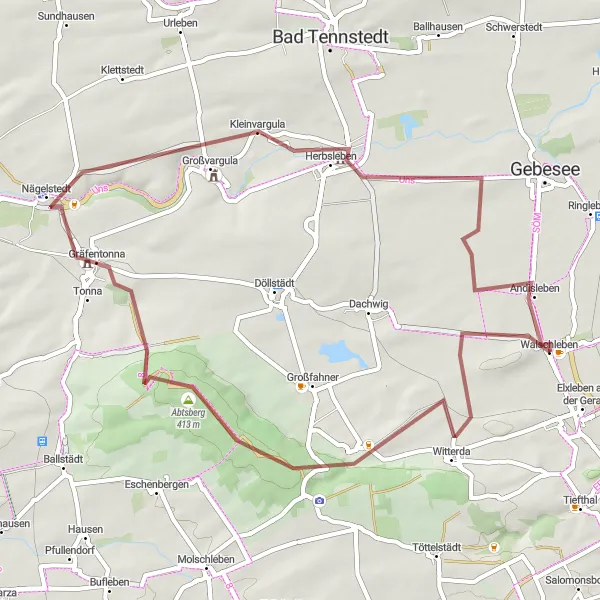 Karten-Miniaturansicht der Radinspiration "Zwischen Natur und Kultur" in Thüringen, Germany. Erstellt vom Tarmacs.app-Routenplaner für Radtouren