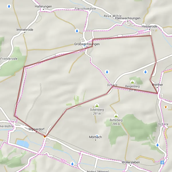 Map miniature of "Scenic Loop" cycling inspiration in Thüringen, Germany. Generated by Tarmacs.app cycling route planner