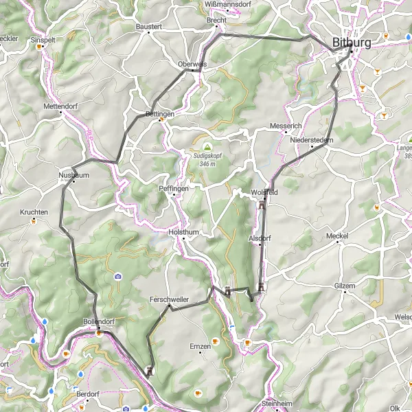 Karten-Miniaturansicht der Radinspiration "Malerische Rundtour durch die Eifel" in Trier, Germany. Erstellt vom Tarmacs.app-Routenplaner für Radtouren