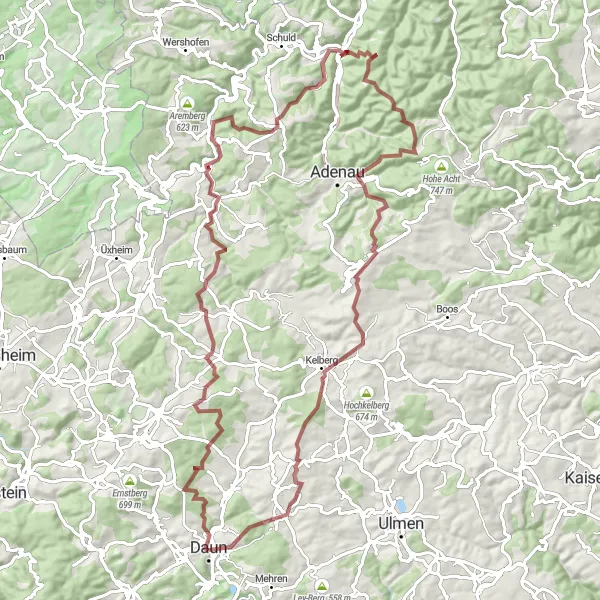 Map miniature of "The Gravel Adventure" cycling inspiration in Trier, Germany. Generated by Tarmacs.app cycling route planner