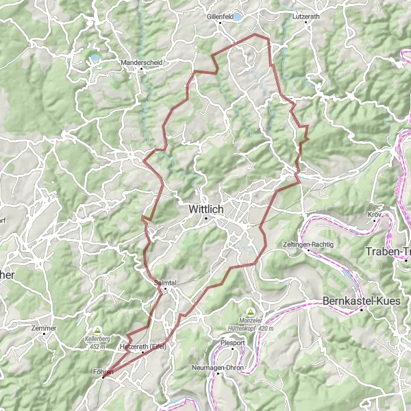 Karten-Miniaturansicht der Radinspiration "Durch die Eifel nach Bausendorf" in Trier, Germany. Erstellt vom Tarmacs.app-Routenplaner für Radtouren