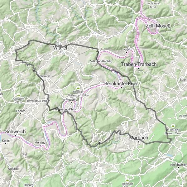 Karten-Miniaturansicht der Radinspiration "Panorama der Moselschleifen" in Trier, Germany. Erstellt vom Tarmacs.app-Routenplaner für Radtouren