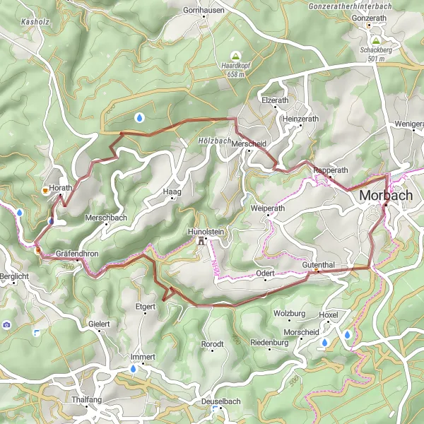 Map miniature of "Hidden Gems of Gräfendhron" cycling inspiration in Trier, Germany. Generated by Tarmacs.app cycling route planner