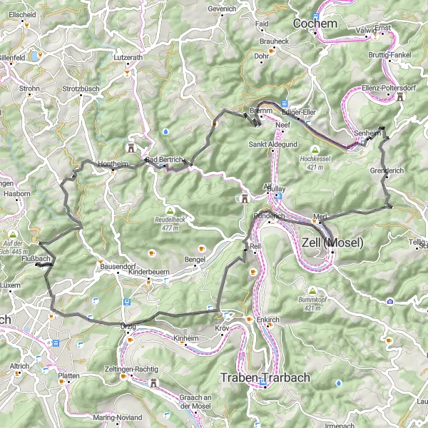 Map miniature of "Trier to Neuerburg Loop" cycling inspiration in Trier, Germany. Generated by Tarmacs.app cycling route planner
