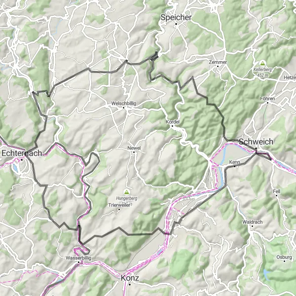 Karten-Miniaturansicht der Radinspiration "Mosel - Eifel-Tour" in Trier, Germany. Erstellt vom Tarmacs.app-Routenplaner für Radtouren