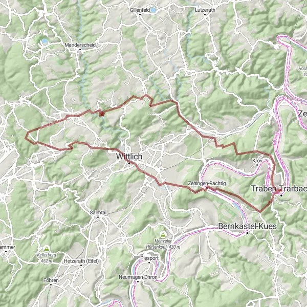 Karten-Miniaturansicht der Radinspiration "Moselschleife durch die Weinberge" in Trier, Germany. Erstellt vom Tarmacs.app-Routenplaner für Radtouren