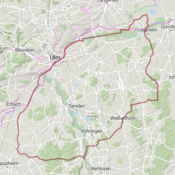 Karten-Miniaturansicht der Radinspiration "Bike-Tour nach Weißenhorn - Burgrieden" in Tübingen, Germany. Erstellt vom Tarmacs.app-Routenplaner für Radtouren