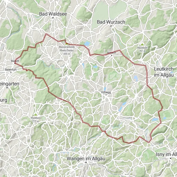 Karten-Miniaturansicht der Radinspiration "Entdeckungstour durch Ankenreute und Tautenhofen" in Tübingen, Germany. Erstellt vom Tarmacs.app-Routenplaner für Radtouren