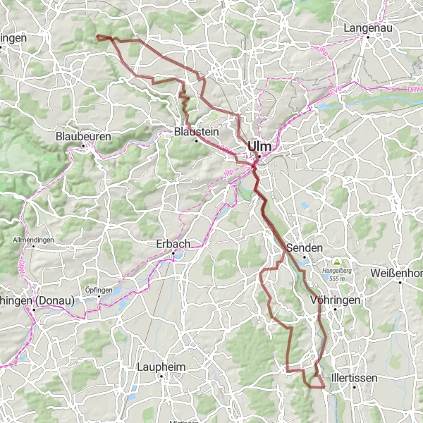 Map miniature of "The Ultimate Gravel Challenge" cycling inspiration in Tübingen, Germany. Generated by Tarmacs.app cycling route planner