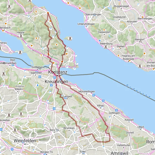 Karten-Miniaturansicht der Radinspiration "Entdecke die Schönheit des Bodensees" in Tübingen, Germany. Erstellt vom Tarmacs.app-Routenplaner für Radtouren