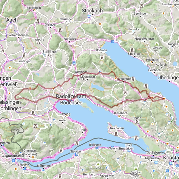 Karten-Miniaturansicht der Radinspiration "Abenteuer durch die Bodenseeregion" in Tübingen, Germany. Erstellt vom Tarmacs.app-Routenplaner für Radtouren