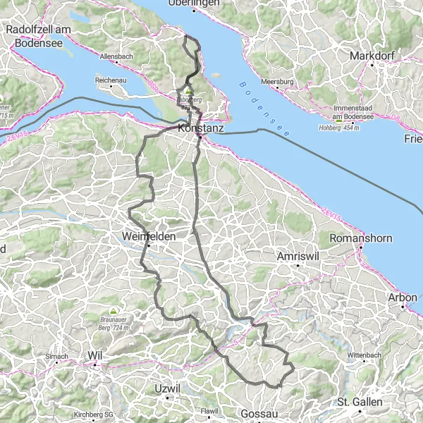 Karten-Miniaturansicht der Radinspiration "Sonnige Ausblicke" in Tübingen, Germany. Erstellt vom Tarmacs.app-Routenplaner für Radtouren
