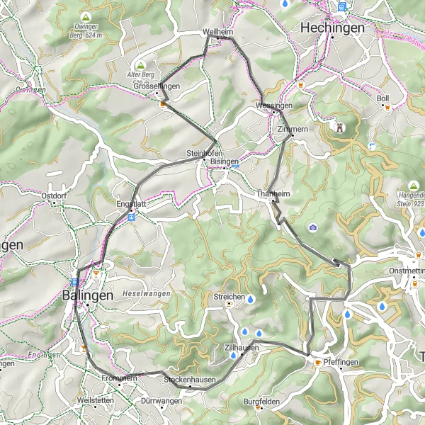 Map miniature of "Grosselfingen - A Charming Cycling Adventure" cycling inspiration in Tübingen, Germany. Generated by Tarmacs.app cycling route planner