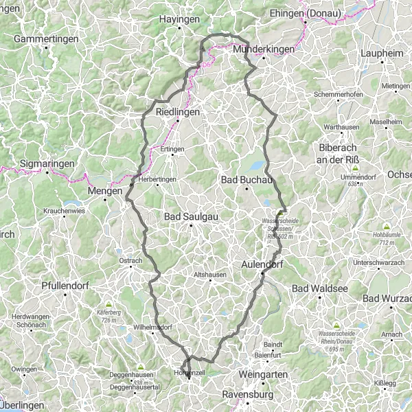 Karten-Miniaturansicht der Radinspiration "Erlebe die Vielfalt: Road-Tour durch Tafertsweiler und Zollenreute" in Tübingen, Germany. Erstellt vom Tarmacs.app-Routenplaner für Radtouren