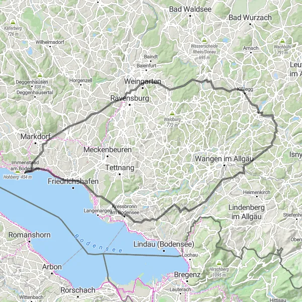 Map miniature of "Challenging Climbs and Historic Highlights" cycling inspiration in Tübingen, Germany. Generated by Tarmacs.app cycling route planner