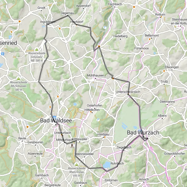 Karten-Miniaturansicht der Radinspiration "Entdeckungsreise im Süden Deutschlands" in Tübingen, Germany. Erstellt vom Tarmacs.app-Routenplaner für Radtouren