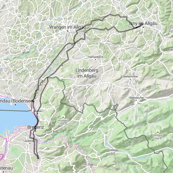 Karten-Miniaturansicht der Radinspiration "Alpenpanorama Tour" in Tübingen, Germany. Erstellt vom Tarmacs.app-Routenplaner für Radtouren
