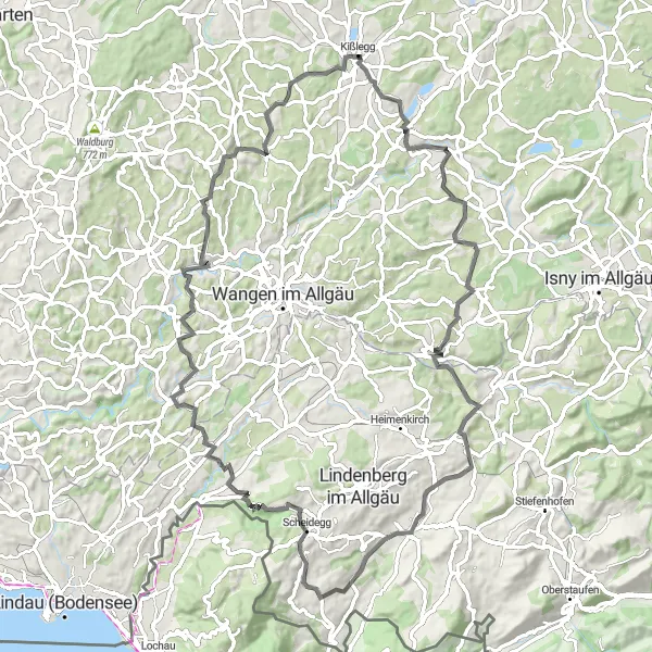 Map miniature of "The Rural Discovery Tour" cycling inspiration in Tübingen, Germany. Generated by Tarmacs.app cycling route planner