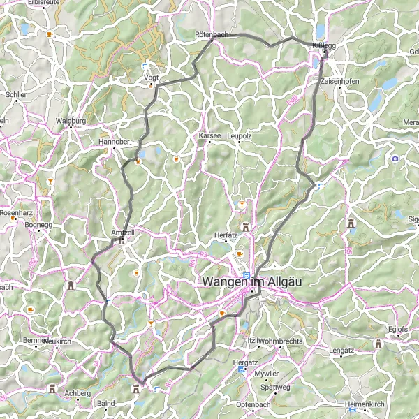 Map miniature of "The Cultural Expedition" cycling inspiration in Tübingen, Germany. Generated by Tarmacs.app cycling route planner